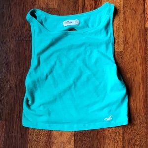 Mint green Hollister crop top with open back